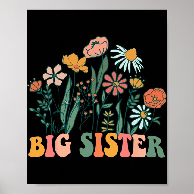 New Big Sister Wildflower First Birthday &amp; Bab Poster (Vorne)