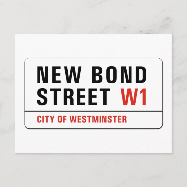 New Bond Street, London Street Sign Postkarte (Vorderseite)