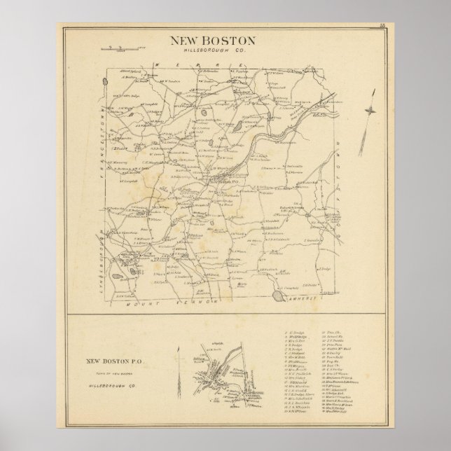 New Boston, Hillsborough Co. Poster (Vorne)