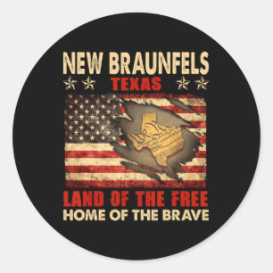New Braunfels Texas Usa Flagge 4. Juli Runder Aufkleber