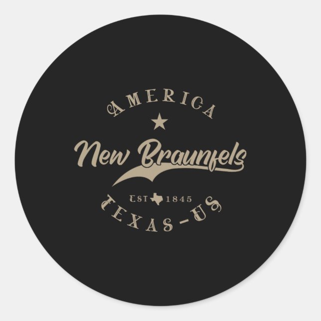 New Braunfels Tx Texas  Runder Aufkleber (Vorderseite)