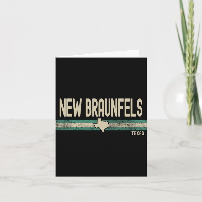 New Braunfels Tx Texas Travel &amp; 80s Style  Karte (Vorderseite)
