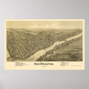 New Brighton, PA Panoramic Map - 1901 Poster