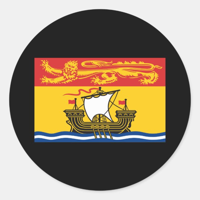 NEW BRUNSWICK FLAG RUNDER AUFKLEBER (Vorderseite)
