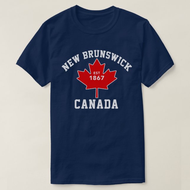 New-Brunswick Kanada Est.1867 patriotisches T-Shirt (Design vorne)