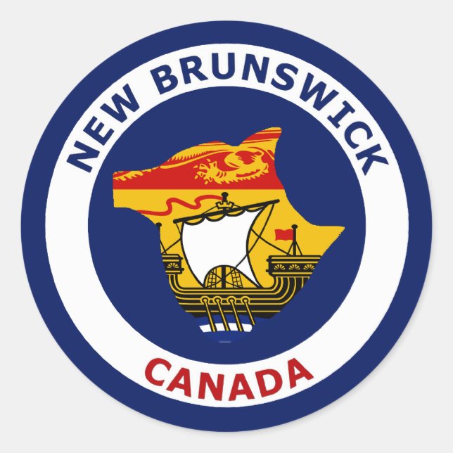 NEW BRUNSWICK, KANADA RUNDER AUFKLEBER (Vorderseite)
