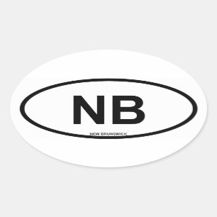 New Brunswick "NB" Ovaler Aufkleber