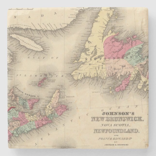 New-Brunswick, Neuschottland, Neufundland 3 Steinuntersetzer (Vorderseite)