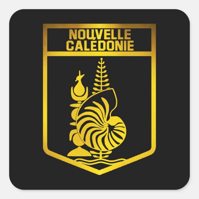New Caledonia Emblem Quadratischer Aufkleber (Vorderseite)