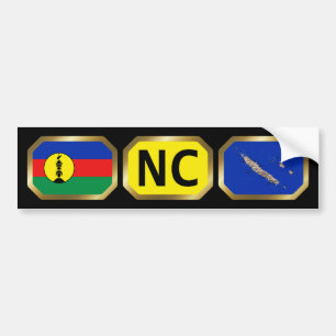 New Caledonia Flag Map Code Bumper Sticker Autoaufkleber