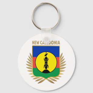 New Caledonia Flag Shield Schlüsselanhänger