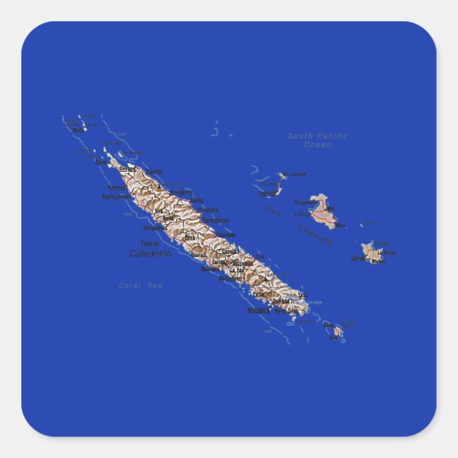New Caledonia Map Sticker (Vorderseite)
