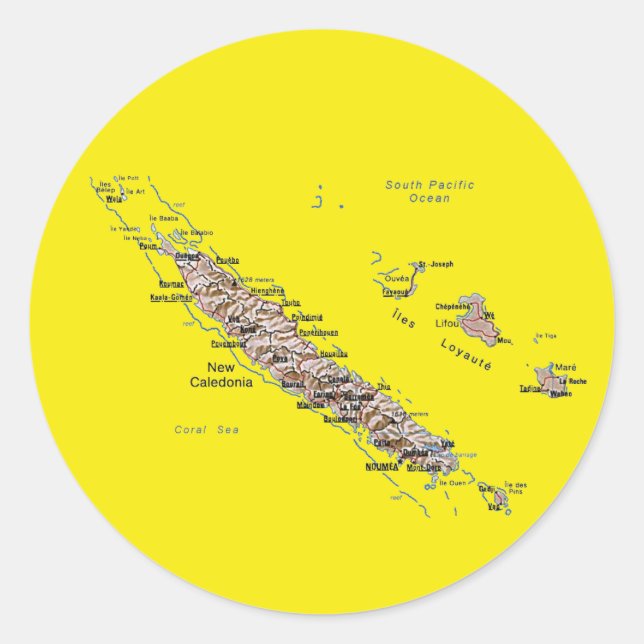 New Caledonia Map Sticker (Vorderseite)