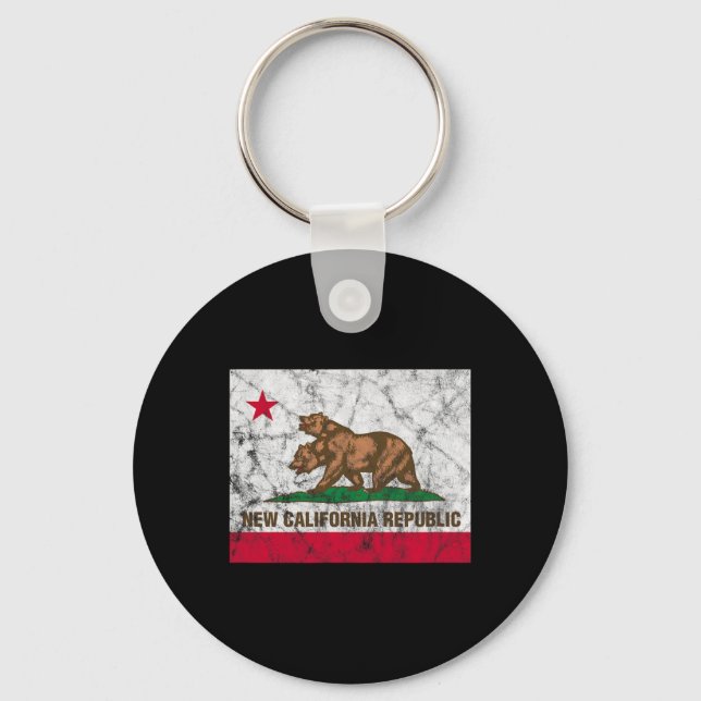 New California Republic Ncr State Distressed Flag  Schlüsselanhänger (Vorderseite)