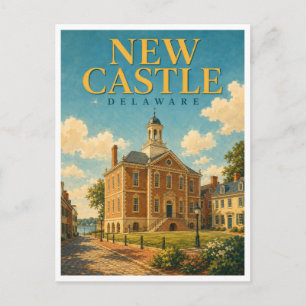 New Castle Delaware Gerichtsgebäude GeoSaga Postkarte