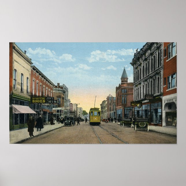 New Castle, Indiana Broad St Trolley Poster (Vorne)