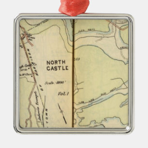 New Castle, New York 3 Silbernes Ornament