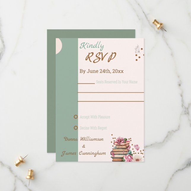  New Chapter Begins RSVP Card Save The Date (Vorderseite/Rückseite Beispiel)