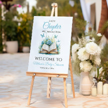 New Chapter Blue Brunch Book Baby Shower Welcome