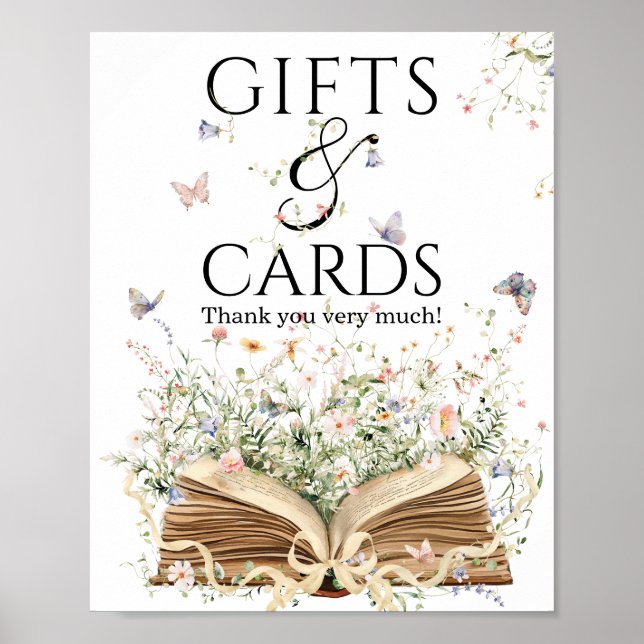New Chapter Book Theme bridal shower Gift & card Poster (Vorne)