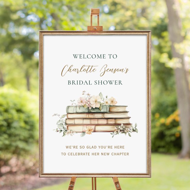 New Chapter Book Wedding Bridal Shower Welcome Poster (Von Creator hochgeladen)