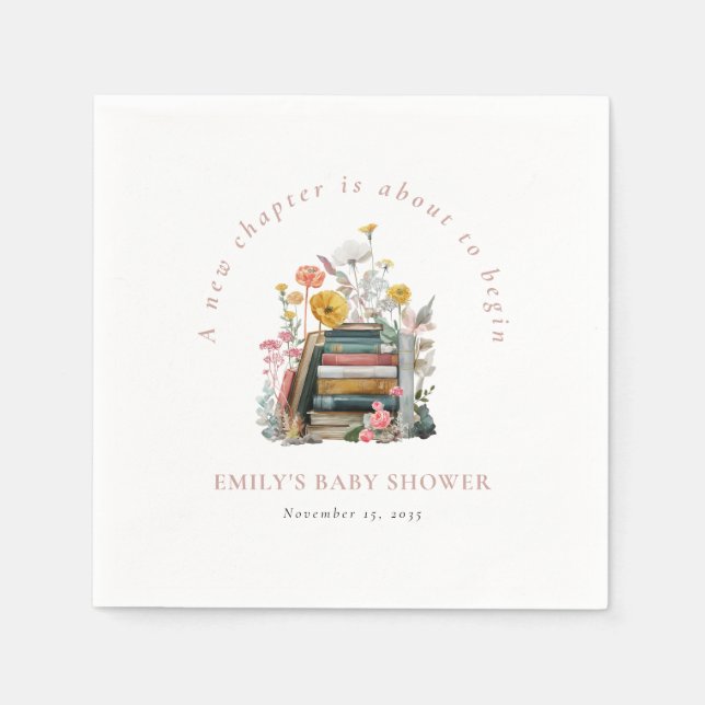 New Chapter Floral Baby Shower Serviette (Vorderseite)