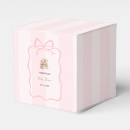 New Chapter Pink Bow Stripes Baby Shower Geschenkschachtel