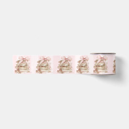 New Chapter Pink Bow Stripes Baby Shower Satinband