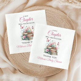 New Chapter Pink Girl Storybook Book Baby Shower Serviette