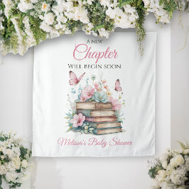 New Chapter Pink Girl Storybook Book Baby Shower Wandteppich