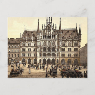 New City Hall, München, Bayern, Deutschland, klass Postkarte