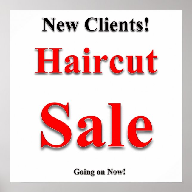 New Clients Haircut Sale Poster Matte (Vorne)