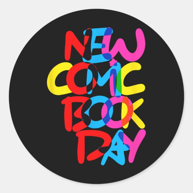 New Comic Book Day (overlap)  Runder Aufkleber (Vorderseite)