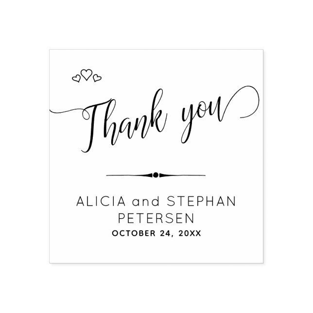 New Couple Mr. und Mrs. Name Wedding Vielen Dank Gummistempel (Prägung)
