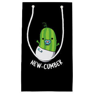 New cumber Funny Veggie Cucumber Pun Dark BG Kleine Geschenktüte