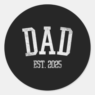 New Dad Est. Für 2025 erwarten Runder Aufkleber