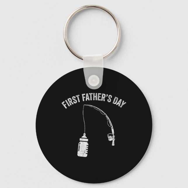 New Dad Fisherman, First Fathers Day Fishing Dad  Schlüsselanhänger (Vorderseite)