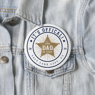 New Dad in Town Offiziell Vater Sherif Star Abzeic Button