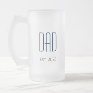 New Dad Modern Vaternacht Blaue Typografie Mattglas Bierglas