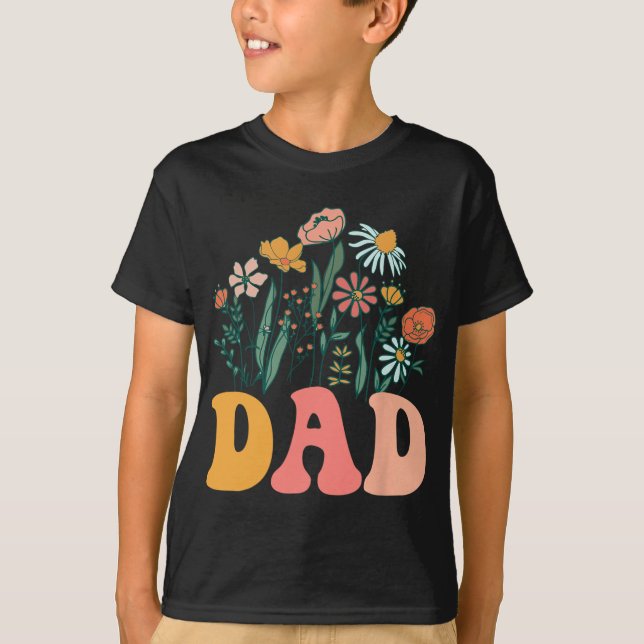 New Dad Wildflower First Birthday &amp; Baby Showe T-Shirt (Vorderseite)