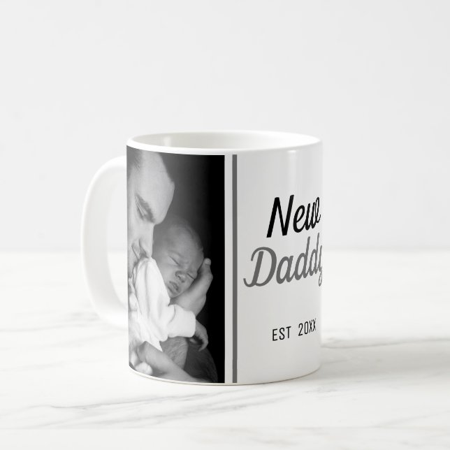 New Daddy 2 Foto Collage Kaffeetasse (Vorderseite Links)