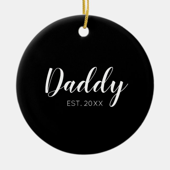 New Daddy Established 2022 Typografie Keramik Ornament (Vorne)