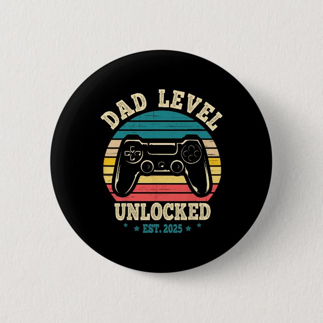 New Daddy I Leveled Up To Dad Mens Pregnancy Idea  Button (Vorderseite)