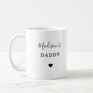 New Daddy - Name des Kindes mit einfachem Herzen Kaffeetasse
