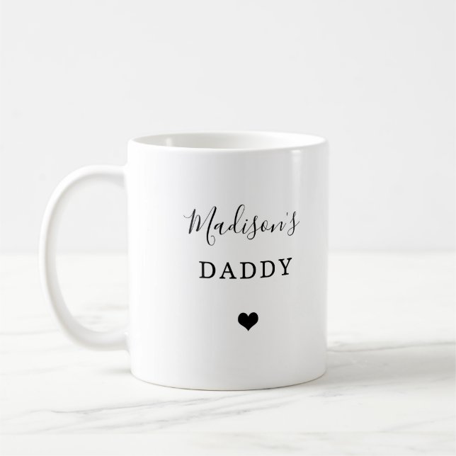 New Daddy - Name des Kindes mit einfachem Herzen Kaffeetasse (Links)