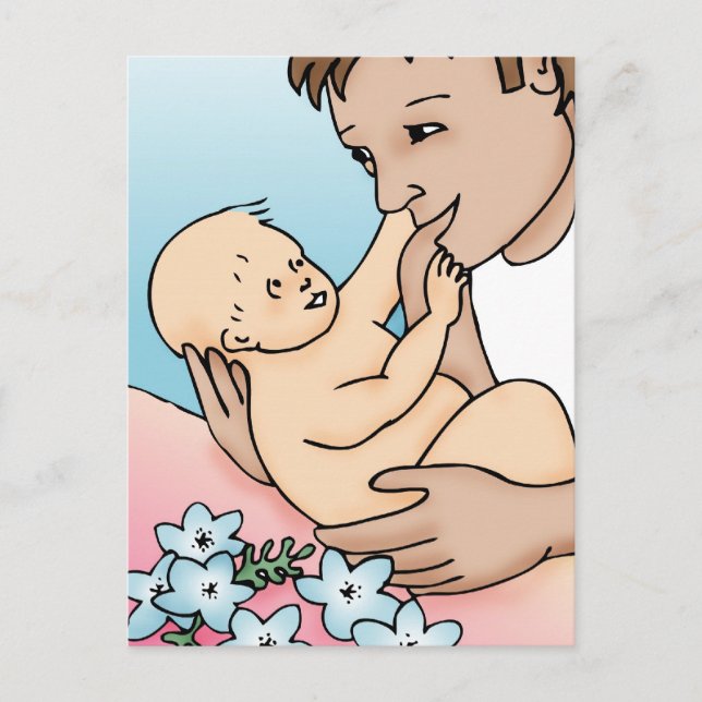 New Daddy und Baby Postkarte (Vorderseite)