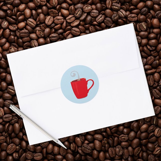 New Day Coffee Tasse Runder Aufkleber (Von Creator hochgeladen)