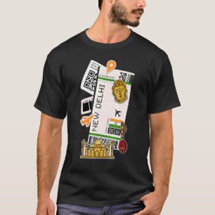 New Delhi Air Ticket Boarding Pass Flugzeug India T-Shirt