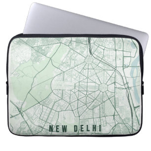 New Delhi Indien Stadtplan Minimales Design Laptopschutzhülle