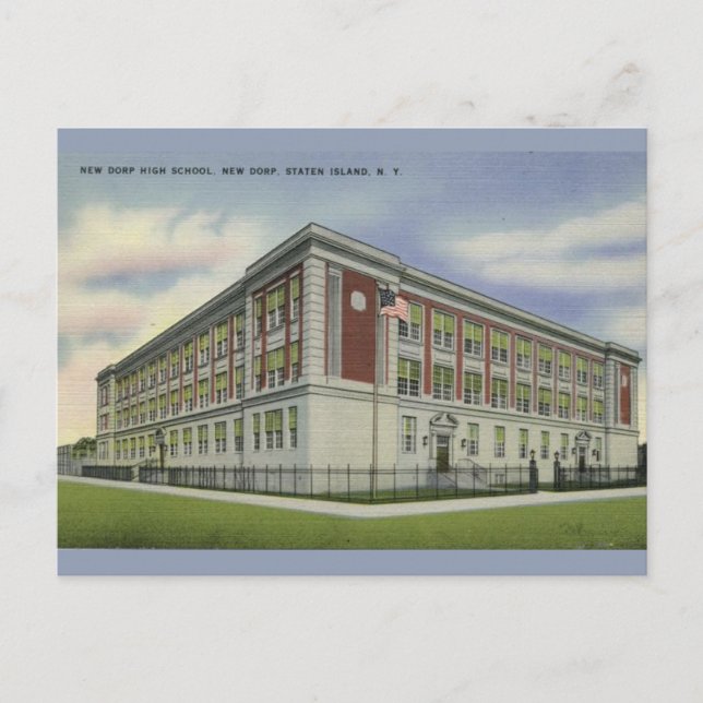New Dorp High School, Staten Island, NY Postkarte (Vorderseite)